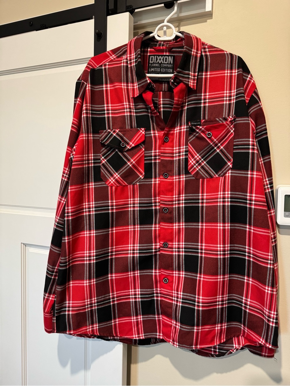 DIXXON Red and Black Plaid Button-Down Flannel Shirt